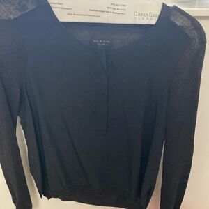 Black silk front light sweater Rag’n’Bone